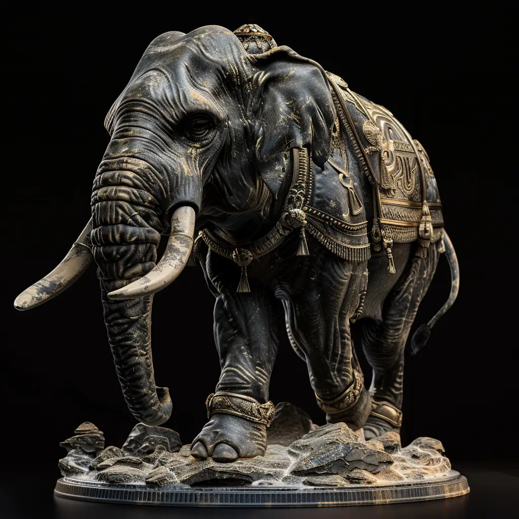 elephant statue sculpture stance art 3D