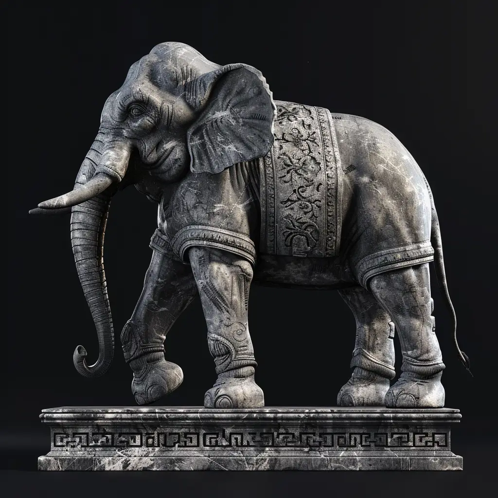 elephant statue stance sculpture art 3D