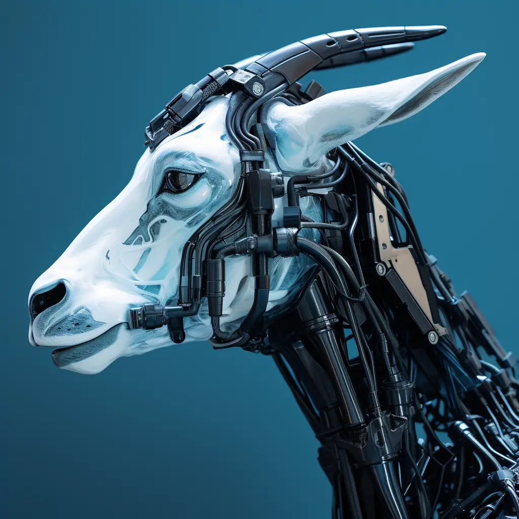 goat robot head anatomy science fiction 3D technology