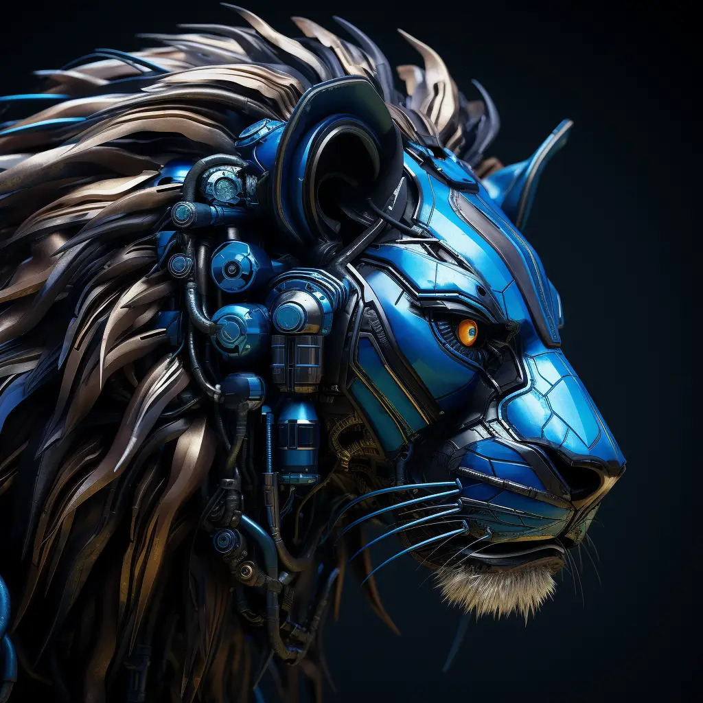 lion head robot anatomy science fiction 3D technology