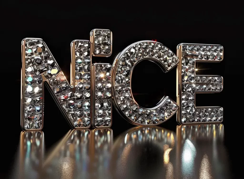 nice word text type diamond 3D gold