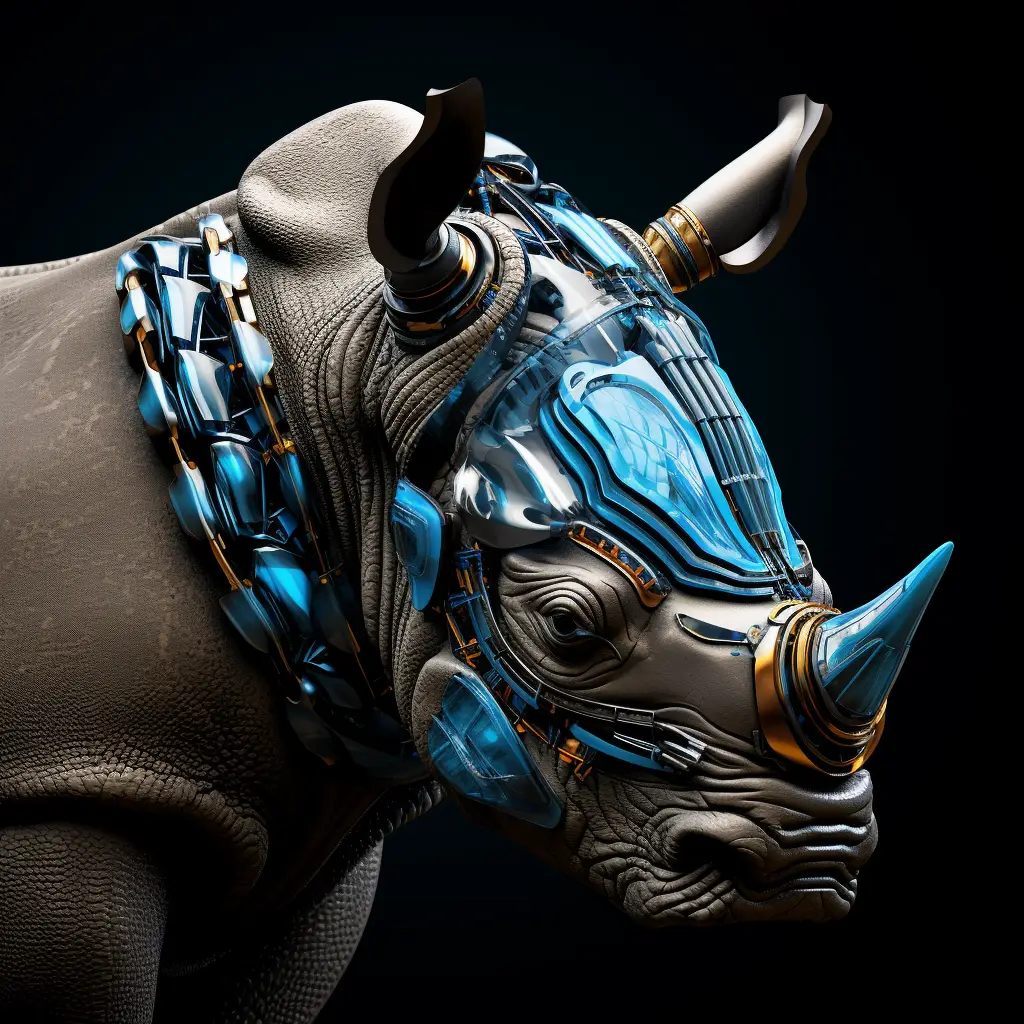 rhinoceros robot head anatomy science fiction 3D technology