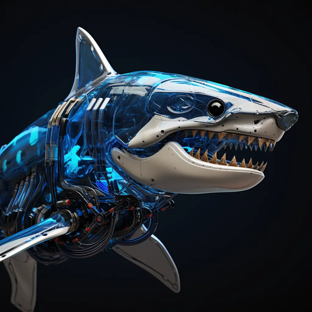 shark head robot anatomy technology science fiction 3D