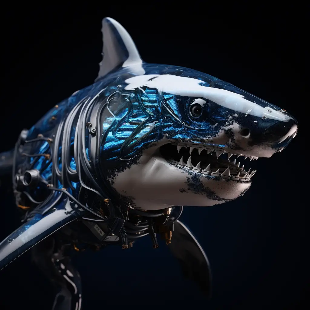 shark robot head anatomy science fiction 3D technology