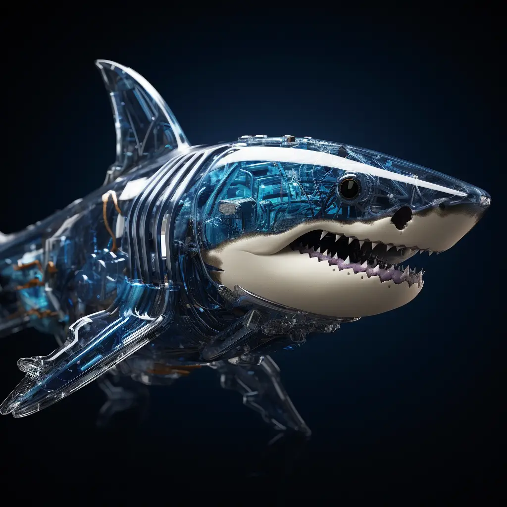 shark robot head anatomy technology science fiction 3D