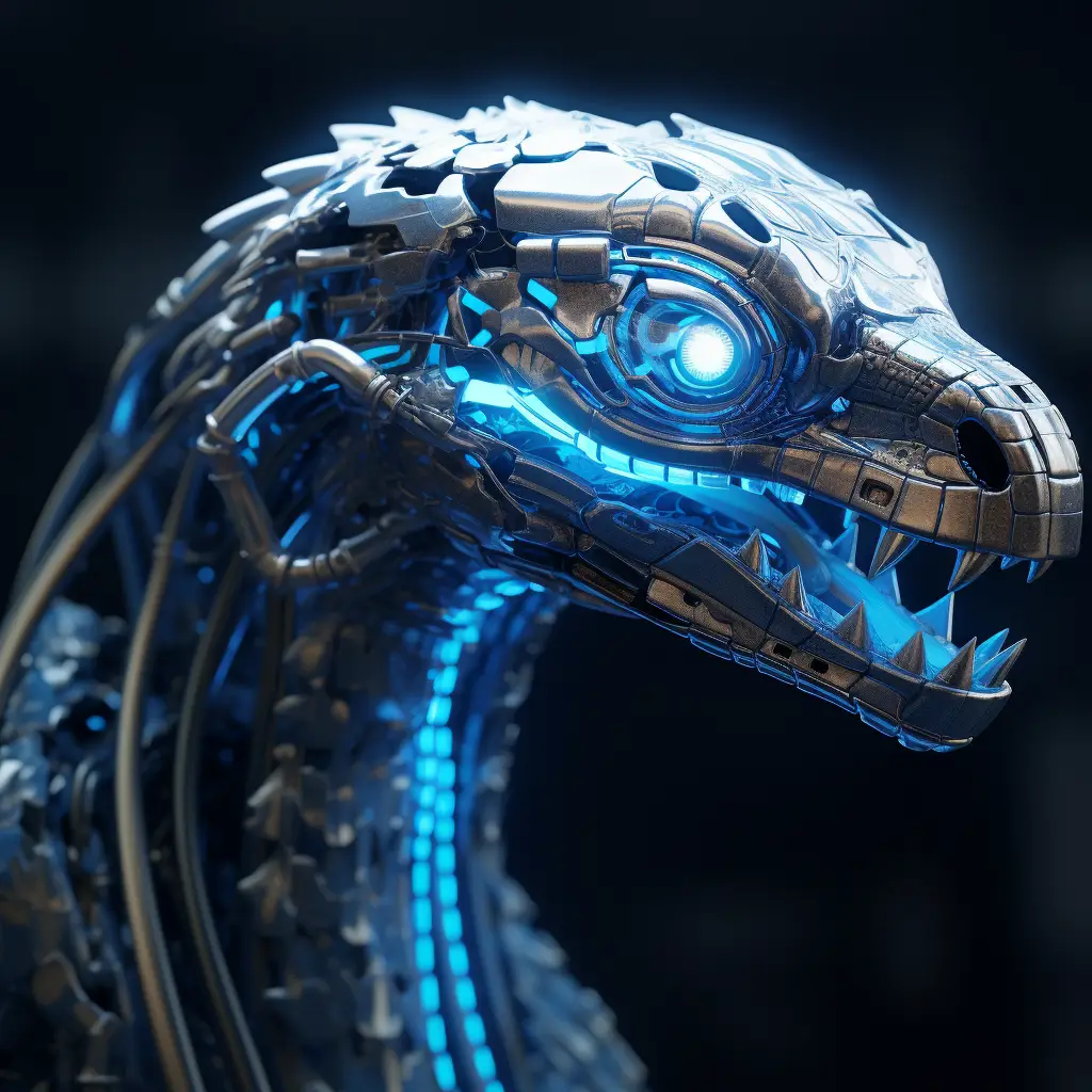snake robot head anatomy science fiction 3D technology