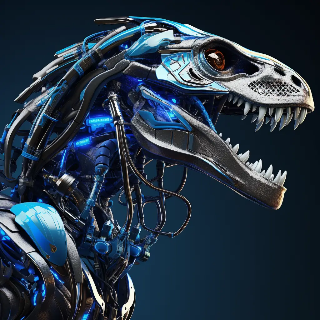 tyrannosaurus dinosaur robot head anatomy technology science fiction 3D