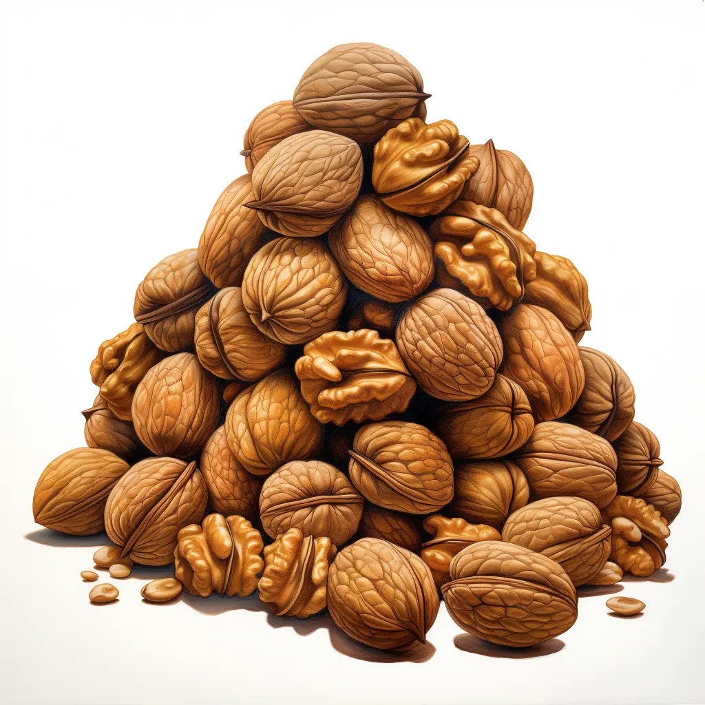 walnut illustration pile drawing painting