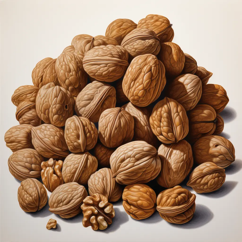 walnut illustration pile painting drawing