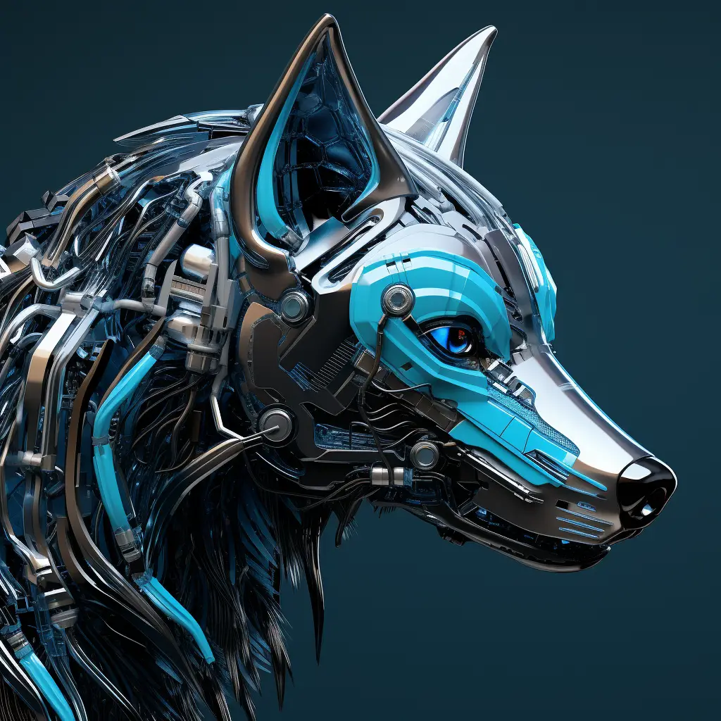 wolf head robot anatomy science fiction 3D technology