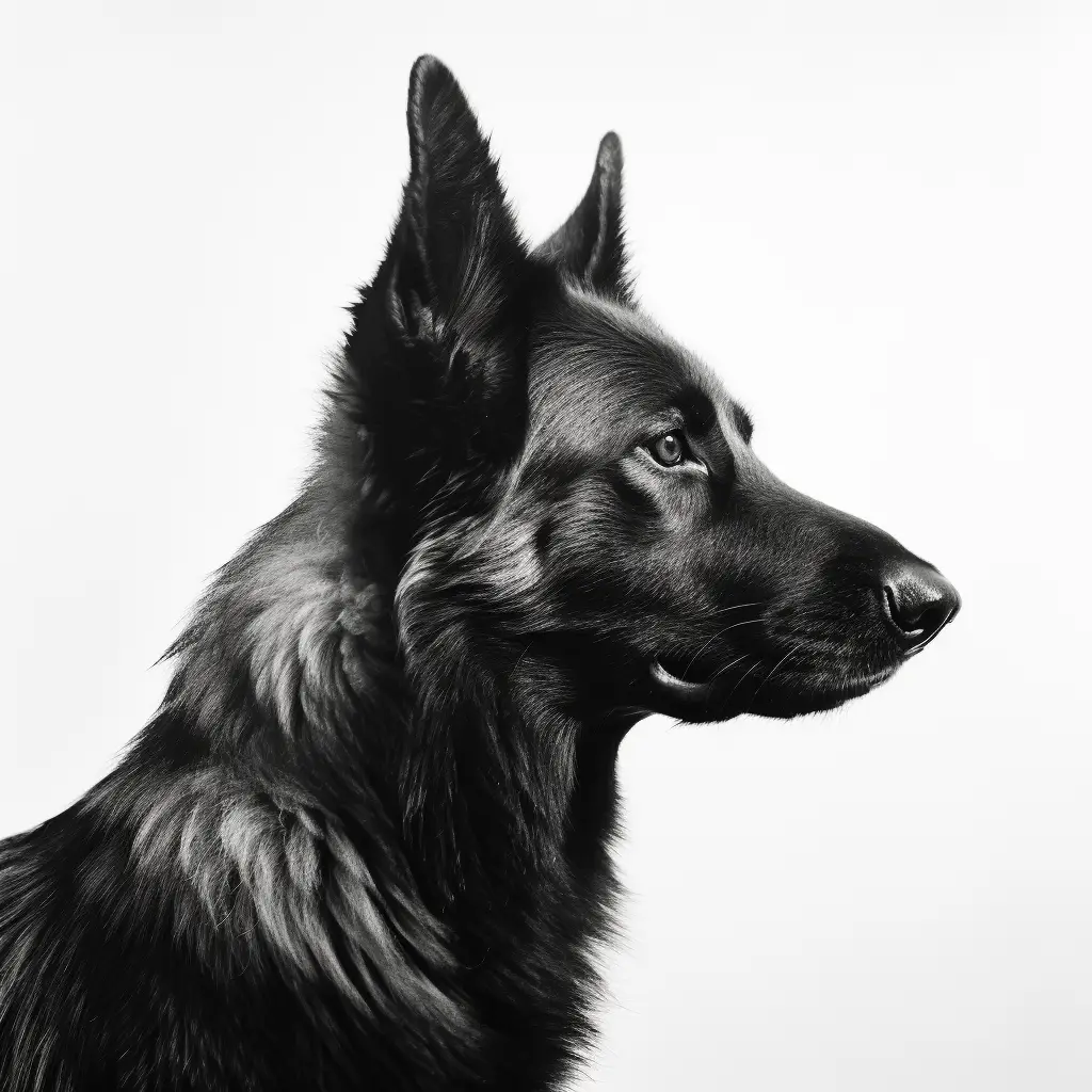 German shepherd black face head silhouette photography