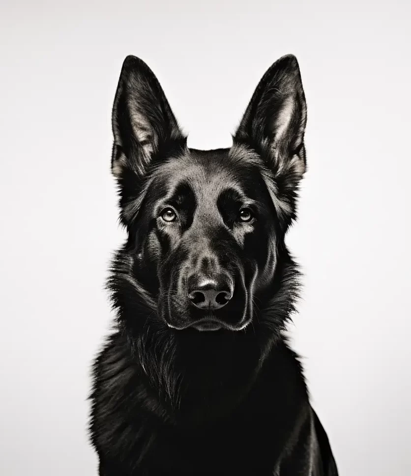 German shepherd black head face silhouette photography
