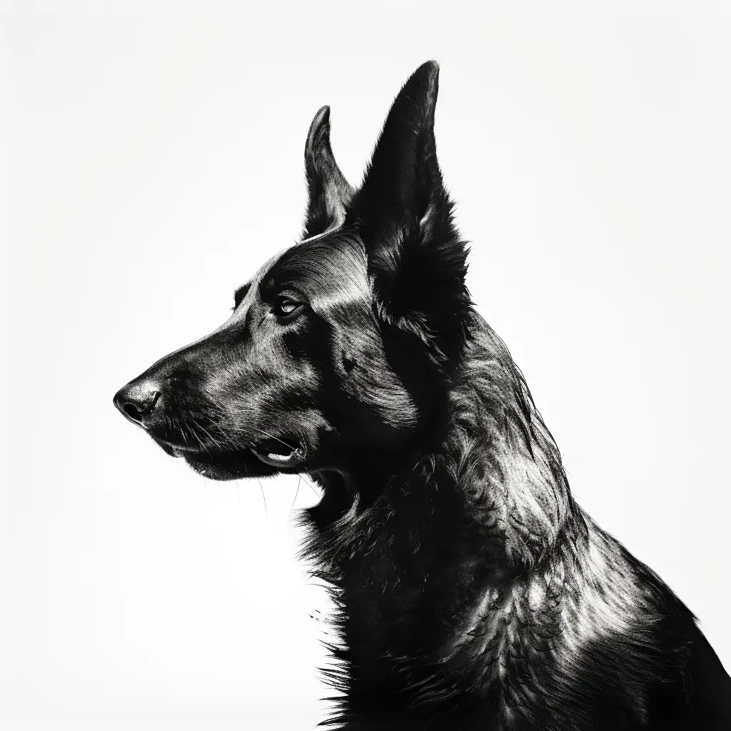German shepherd black photography face head silhouette