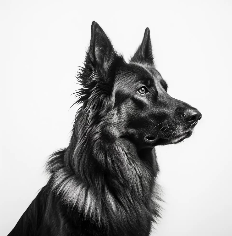 German shepherd black photography head face silhouette
