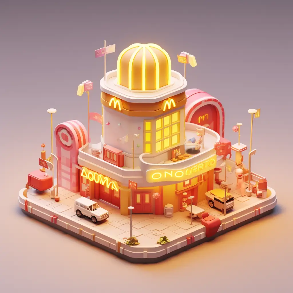 McDonald’s restaurant 3D C4D space model scene