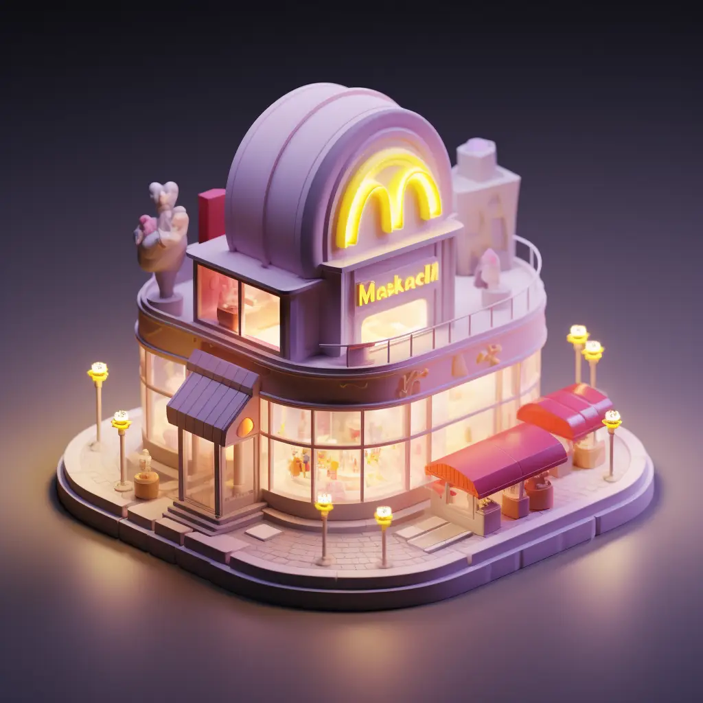 McDonald’s restaurant C4D 3D model space scene