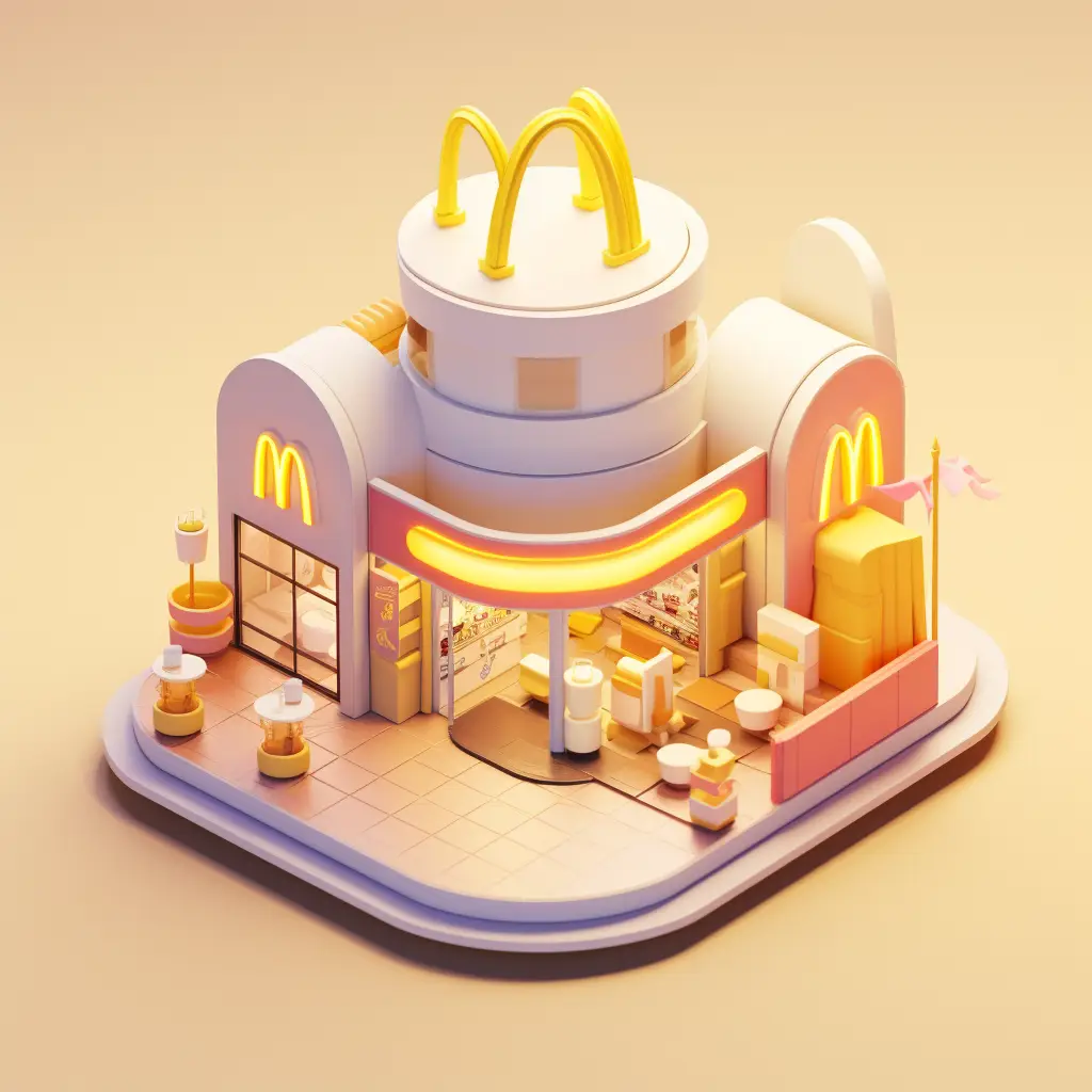 McDonald’s restaurant C4D 3D space model scene