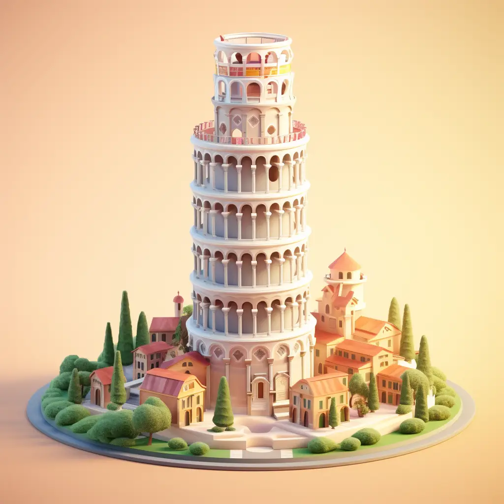 Pisa Leaning Tower C4D 3D space model scene