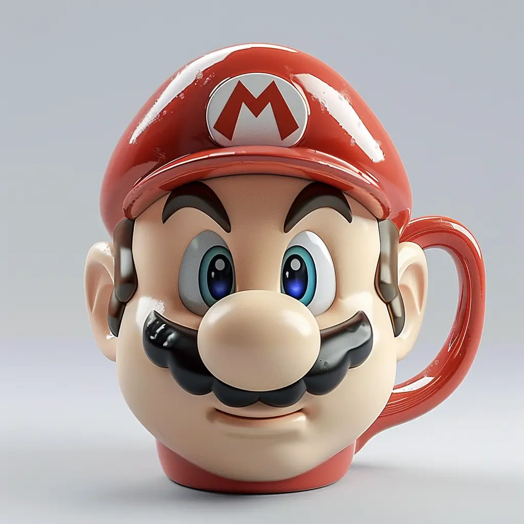 Super Mario cartoon mug cup photography