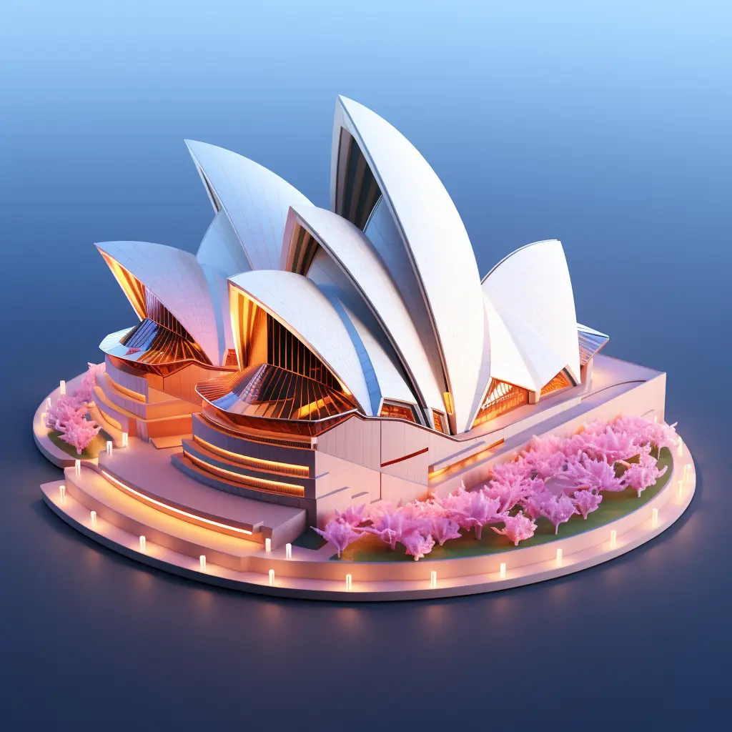 Sydney Opera House 3D C4D model space scene