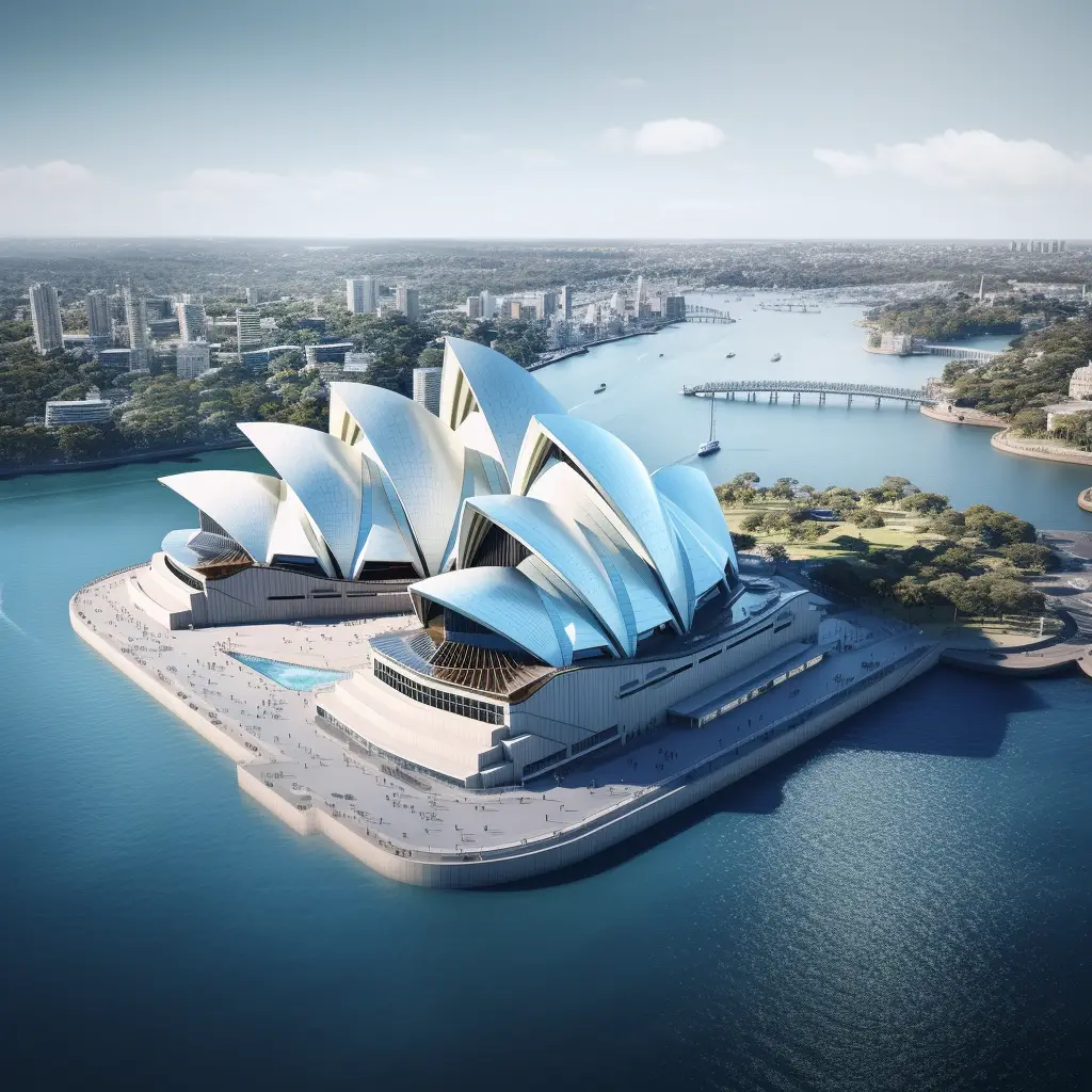 Sydney Opera House Australia city blue scene model 3D