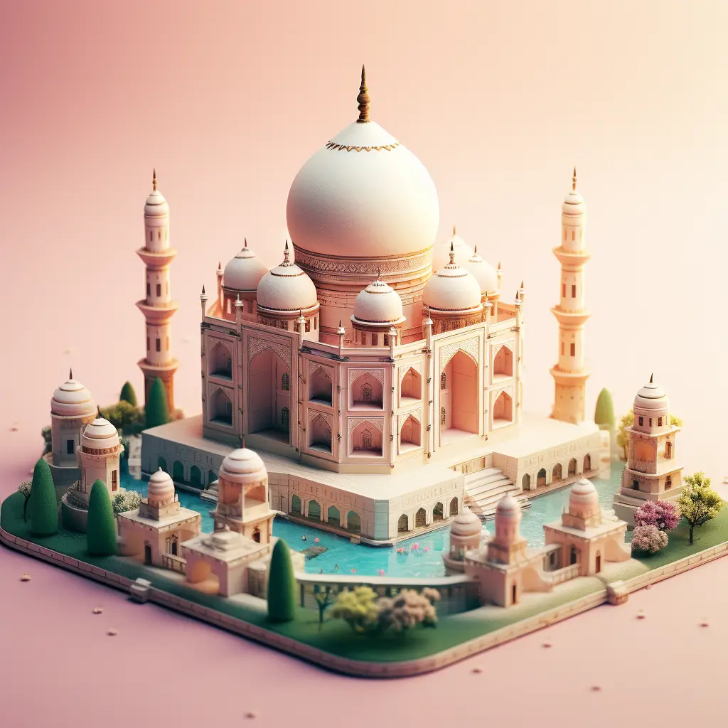Taj Mahal C4D 3D model scene space