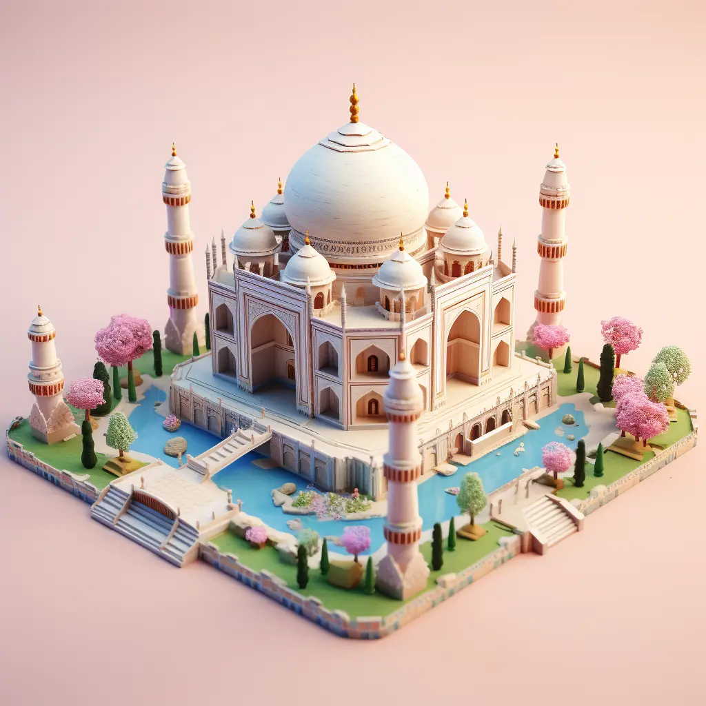Taj Mahal C4D 3D model space scene