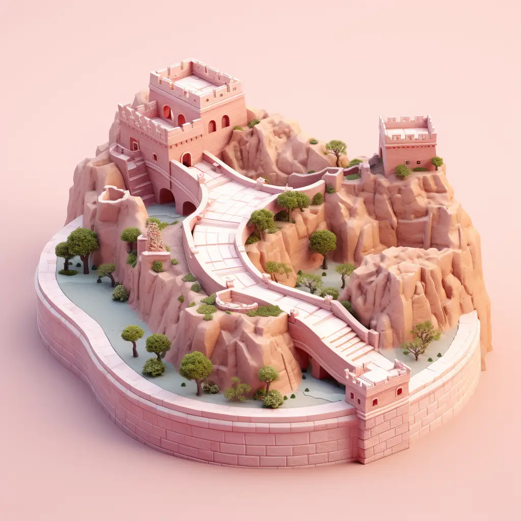 The Great Wall 3D C4D model space scene
