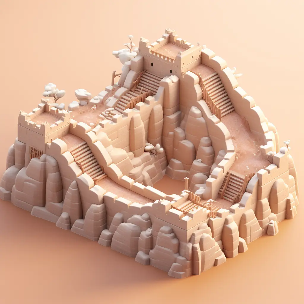 The Great Wall C4D 3D model space scene