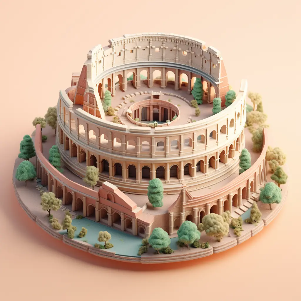 The Roman Colosseum 3D C4D model space scene