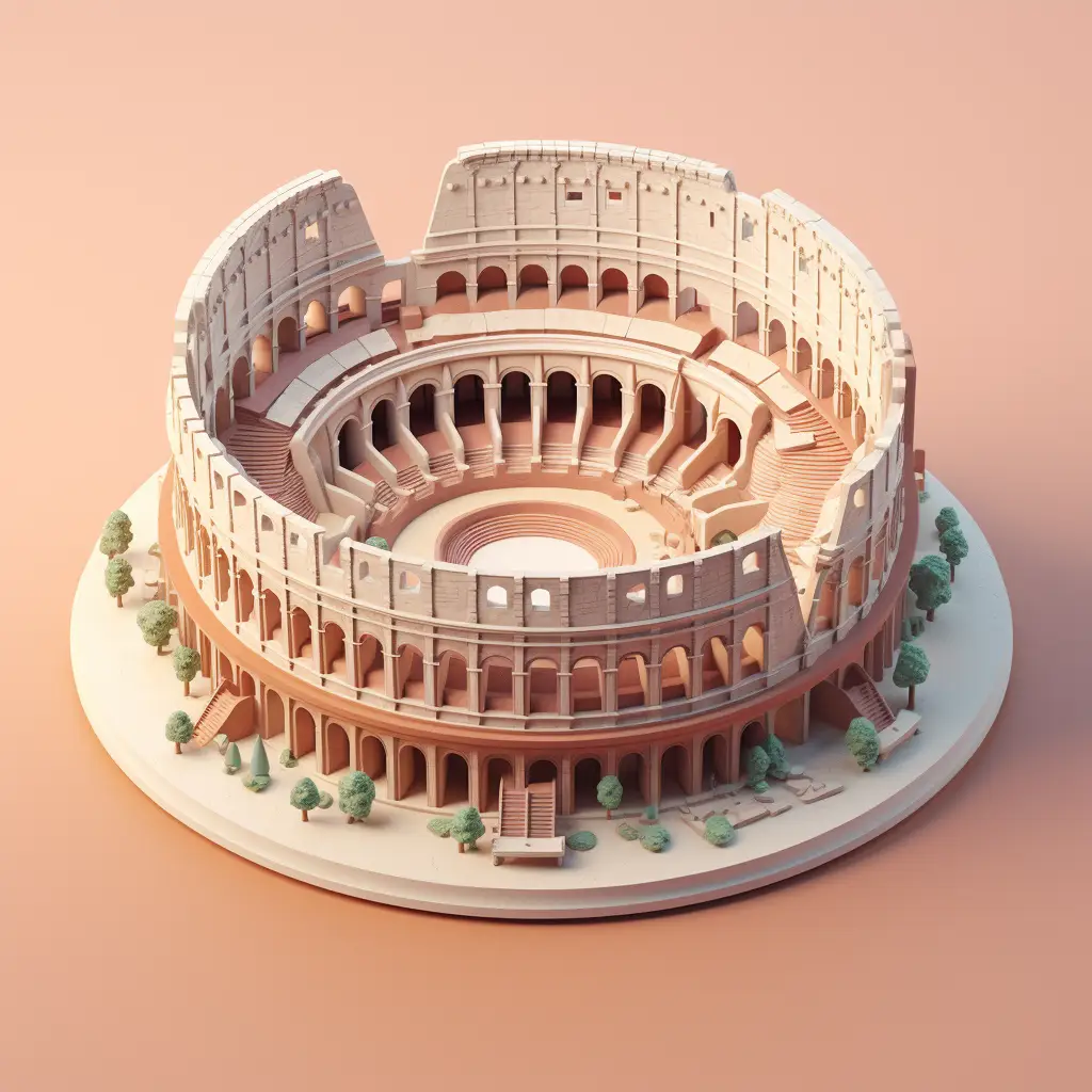 The Roman Colosseum 3D C4D space model scene
