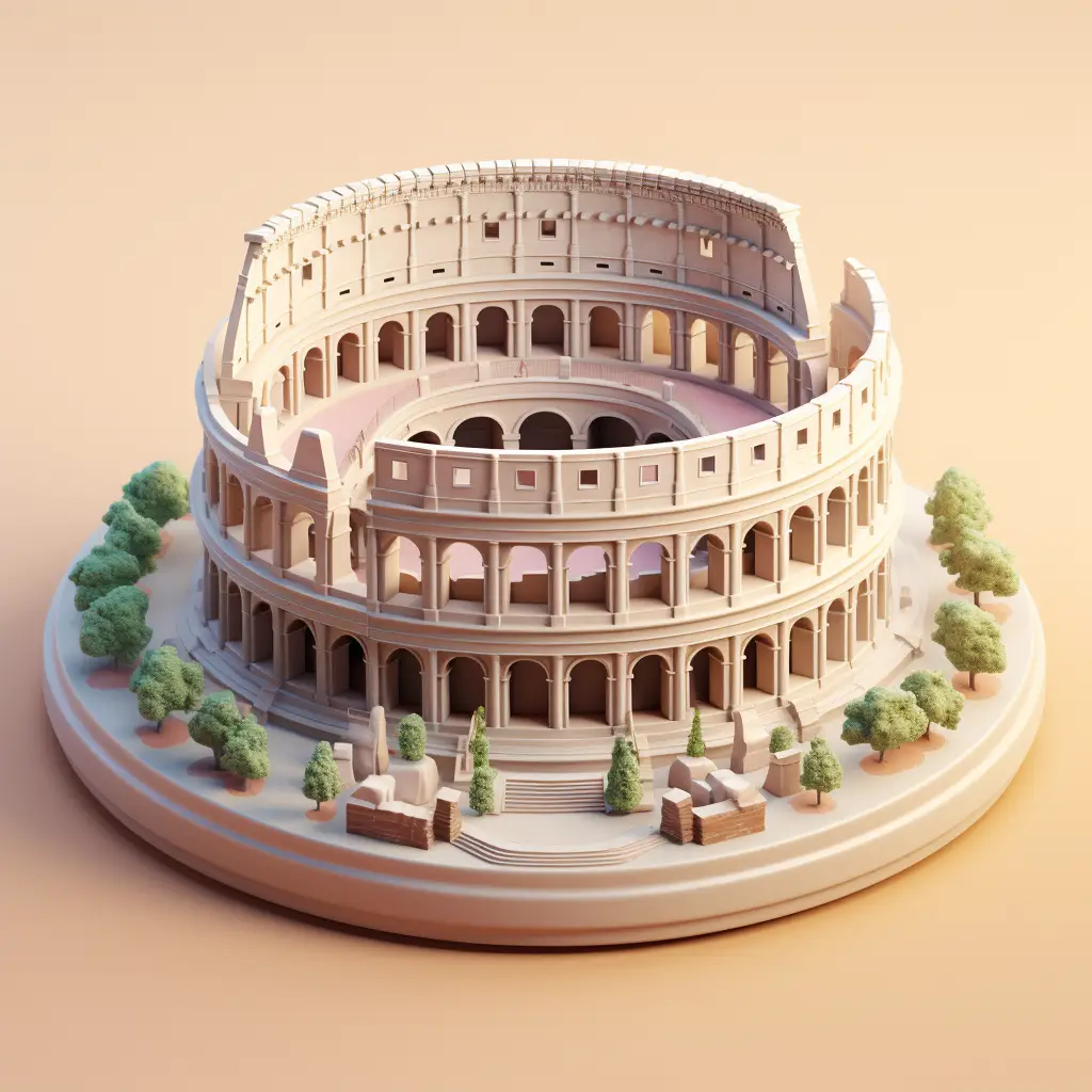 The Roman Colosseum C4D 3D model space scene