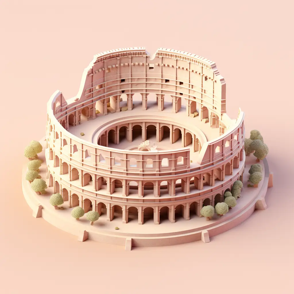 The Roman Colosseum C4D 3D space model scene