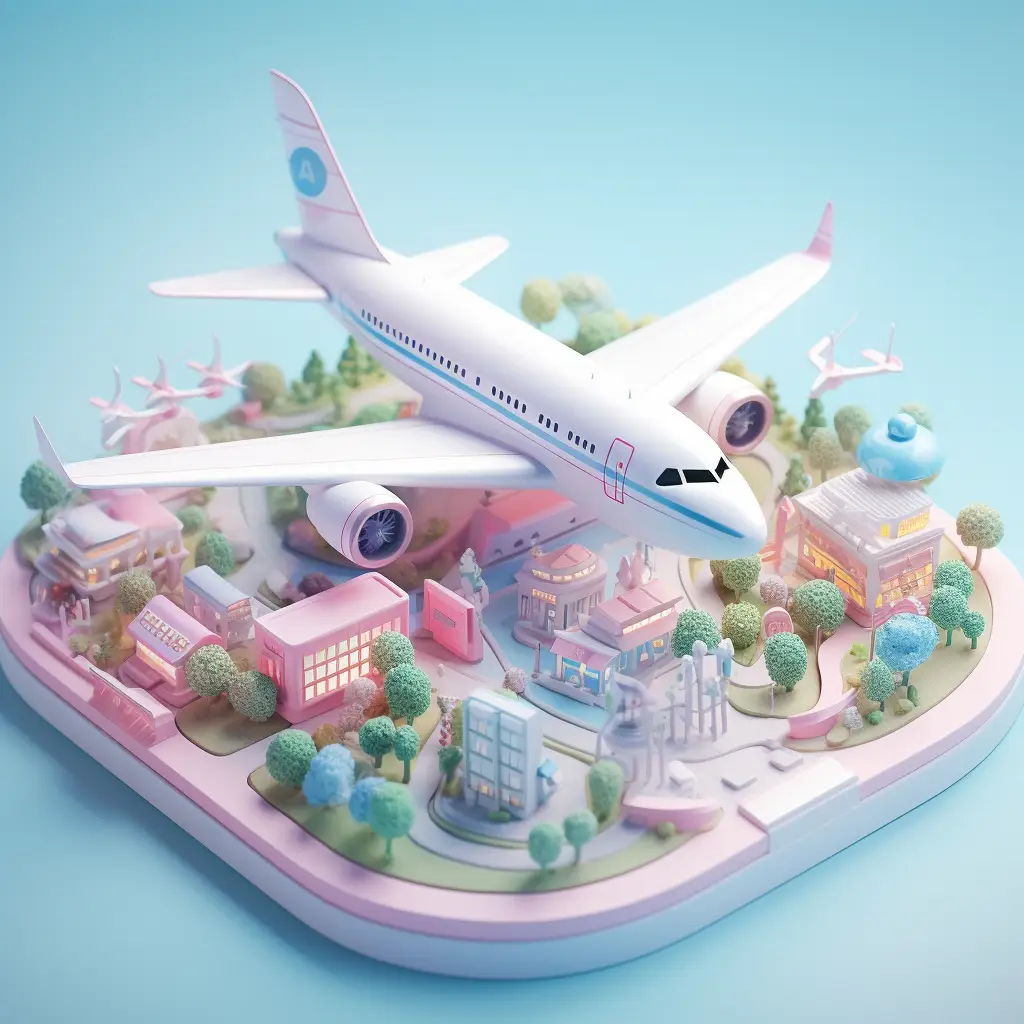 airplane airport C4D 3D model scene