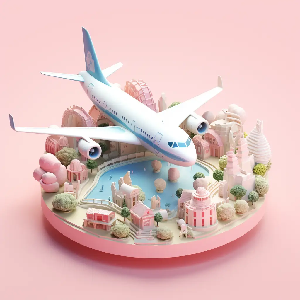 airplane airport scene 3D C4D model
