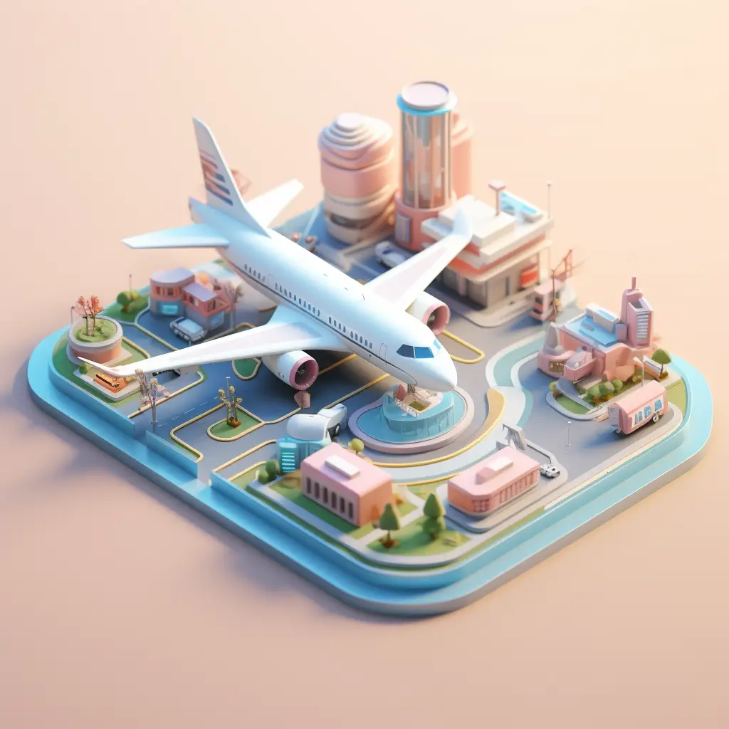 airport airliner plane 3D C4D model scene