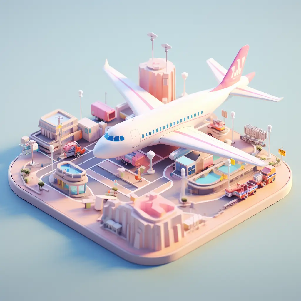 airport airliner plane C4D 3D model scene