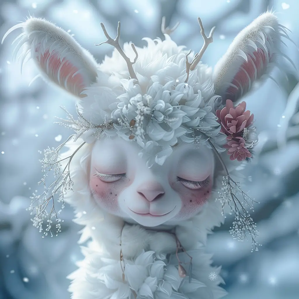 alpaca baby cute sleep cartoon 3D animation