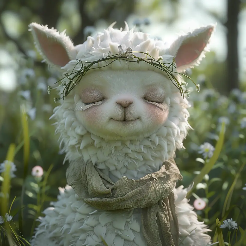 alpaca baby cute sleep cartoon animation 3D