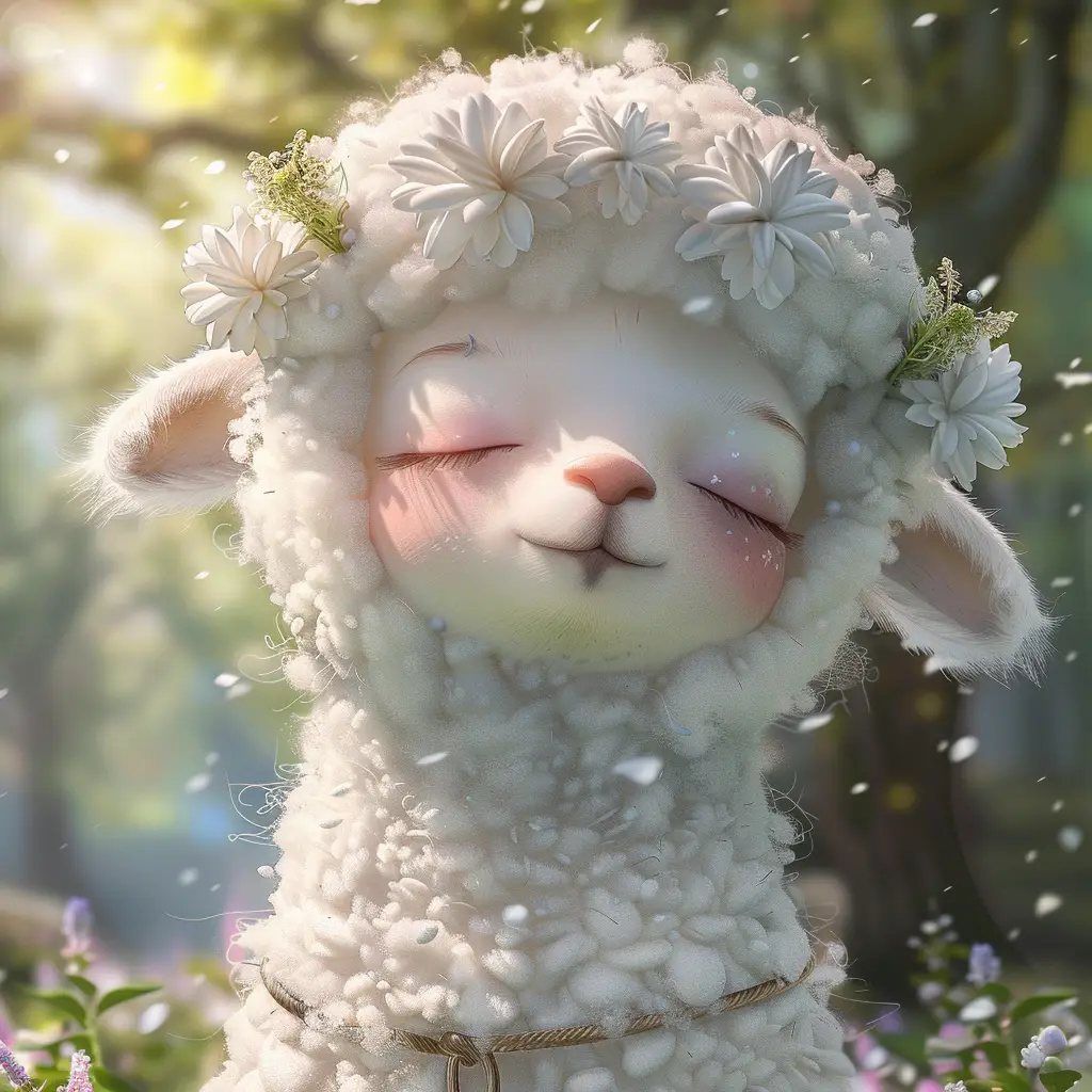 alpaca baby sleep cute cartoon 3D animation