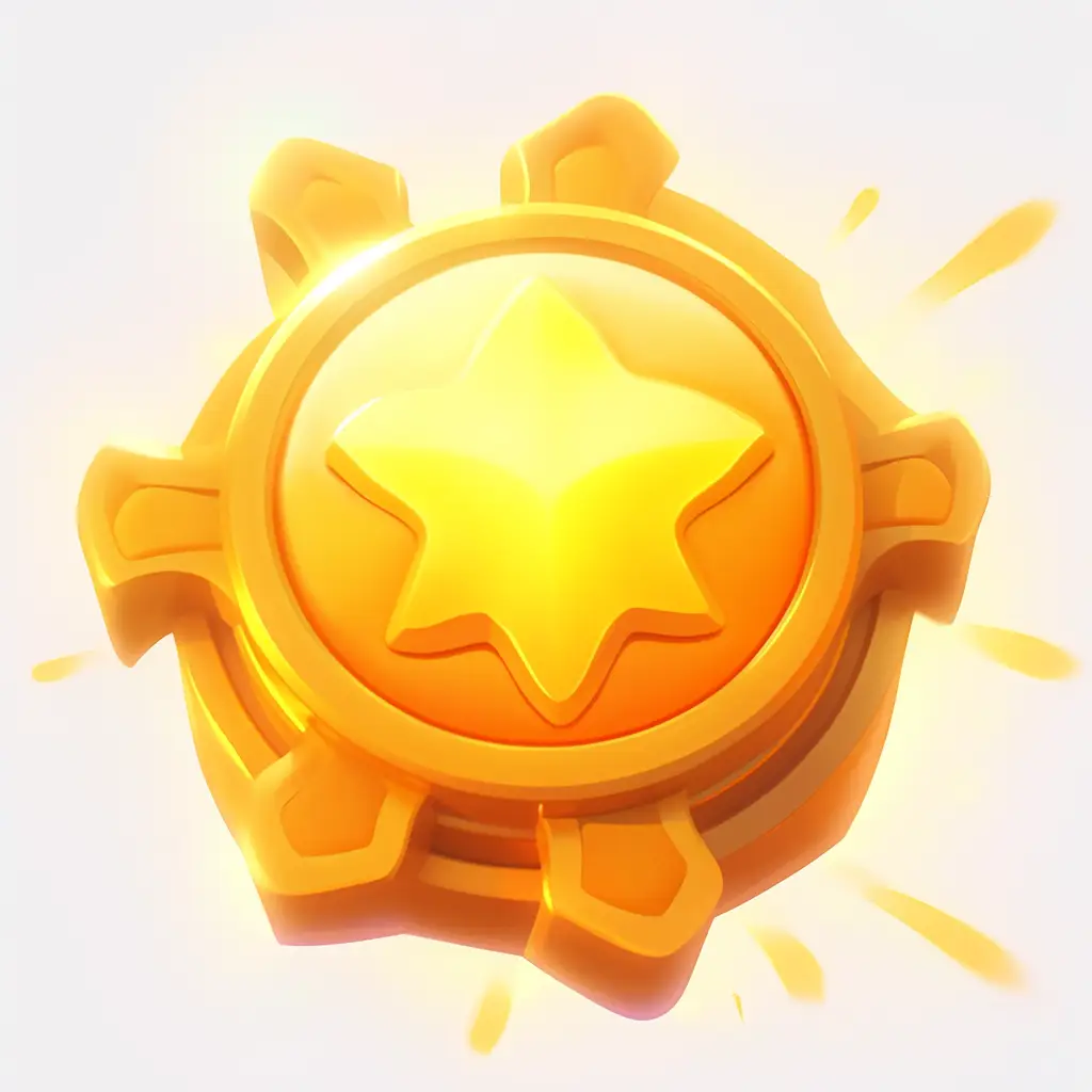 badge icon 3D game UI gold golden