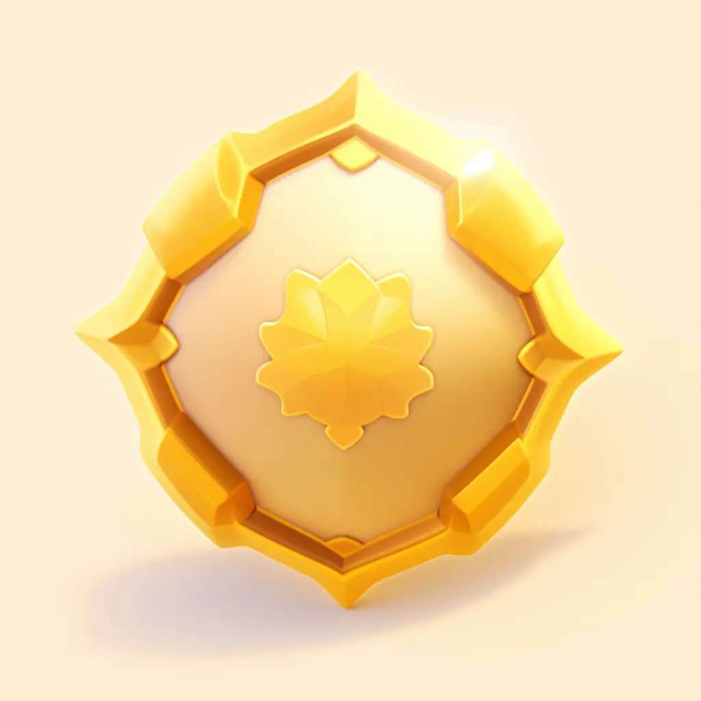 badge icon 3D game gold golden UI