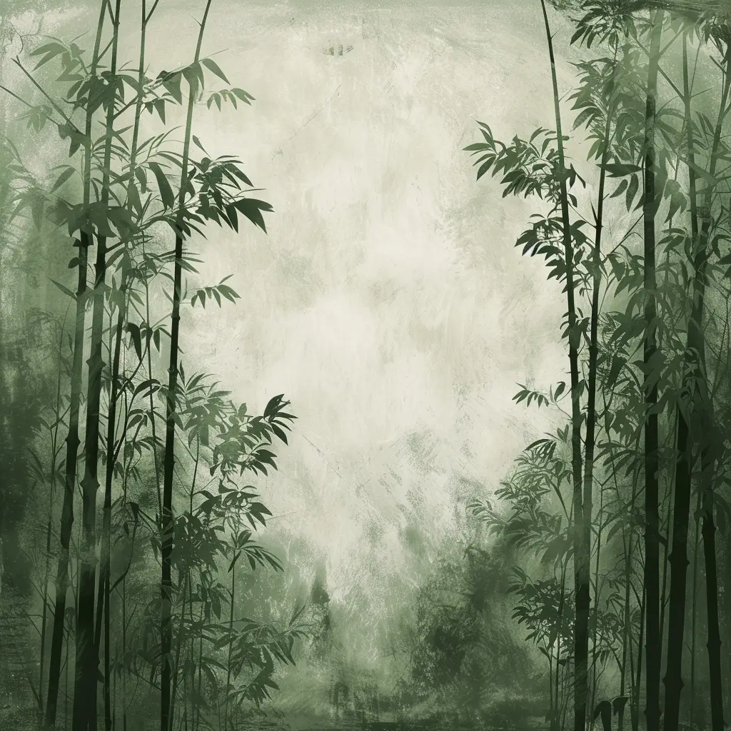 bamboo forest misty Chinese wash ink painting