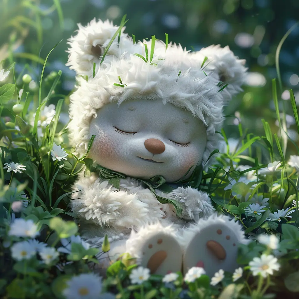 bear baby sleep cute cartoon 3D animation