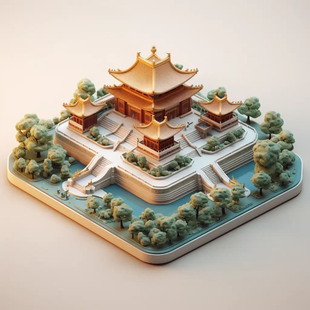 Beijing Peking palace ancient building C4D 3D space model scene