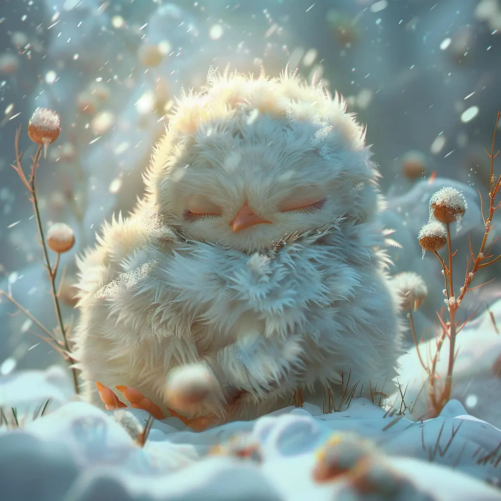 bird chicken baby sleep cartoon cute 3D animation