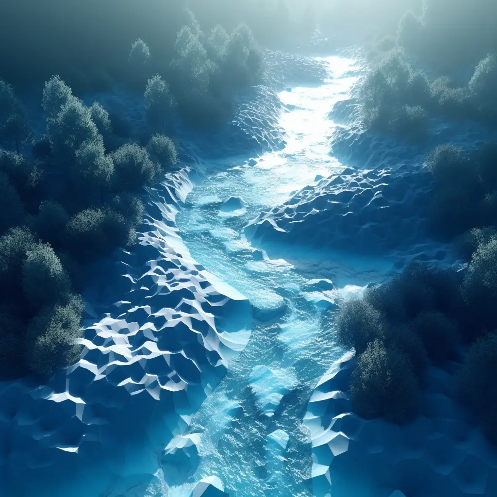 blue river scene 3D model