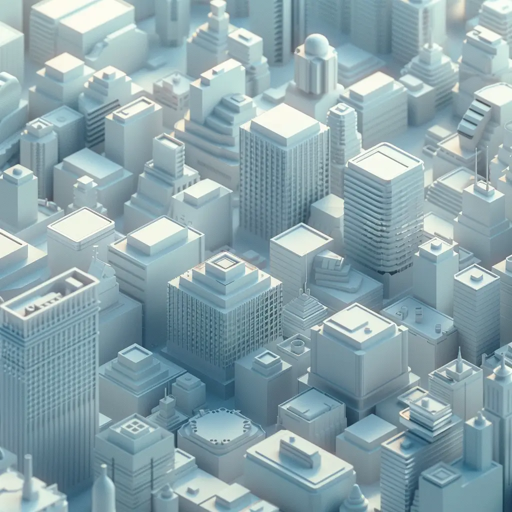 building city technology white scene model 3D