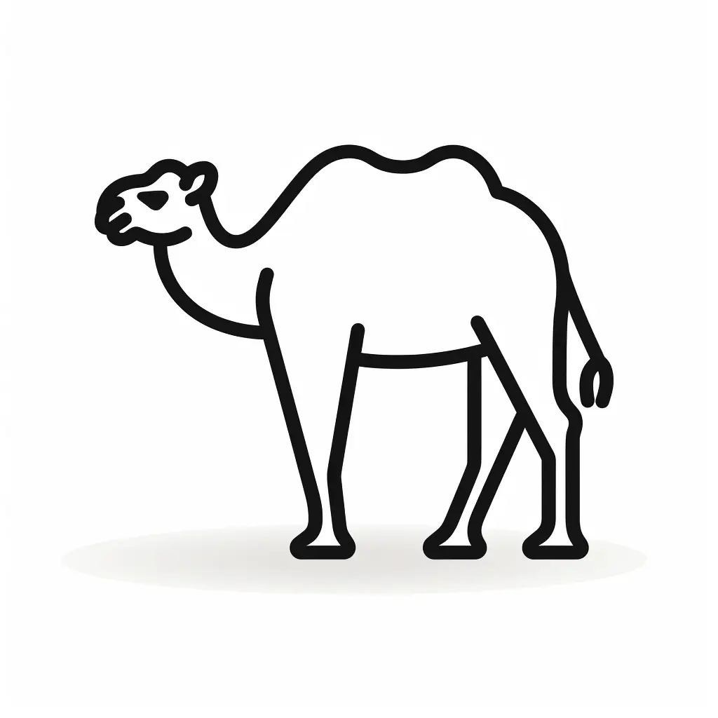 camel thick line vector icon logo cartoon