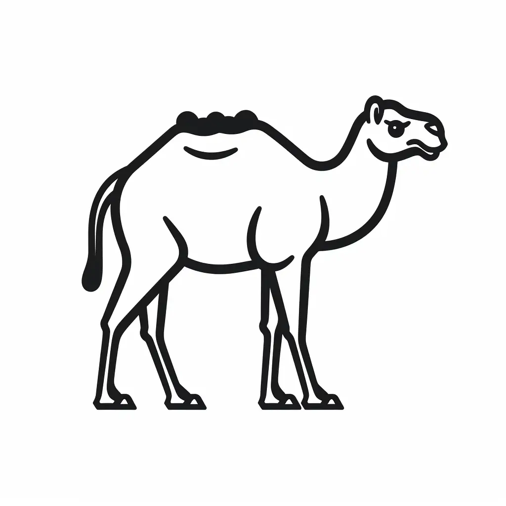camel thick line vector logo icon cartoon